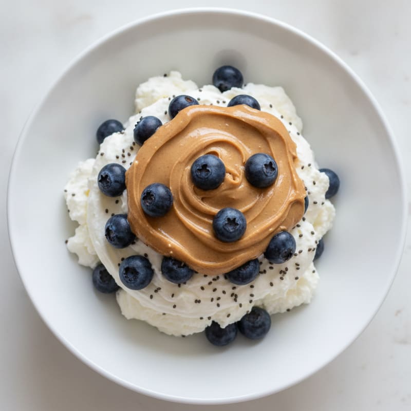 Greek Yogurt Protein Parfait with Almond Butter and Berries