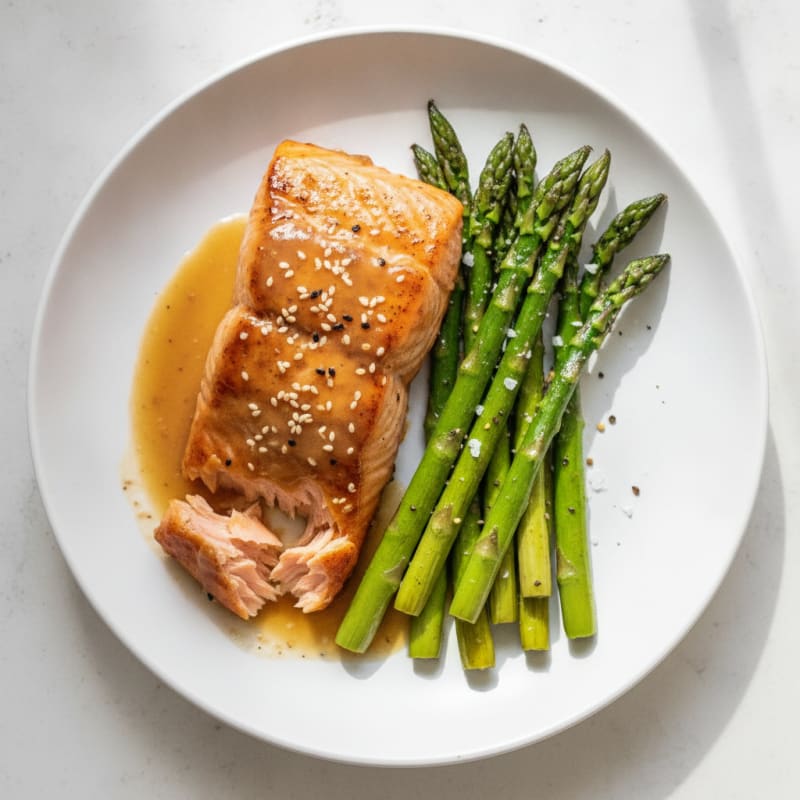 Teriyaki Glazed Salmon with Roasted Asparagus