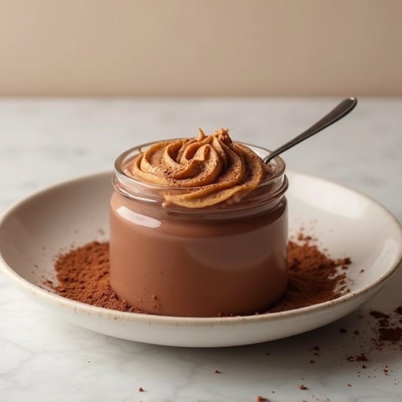 Silky Chocolate Protein Pudding with Almond Butter Swirl
