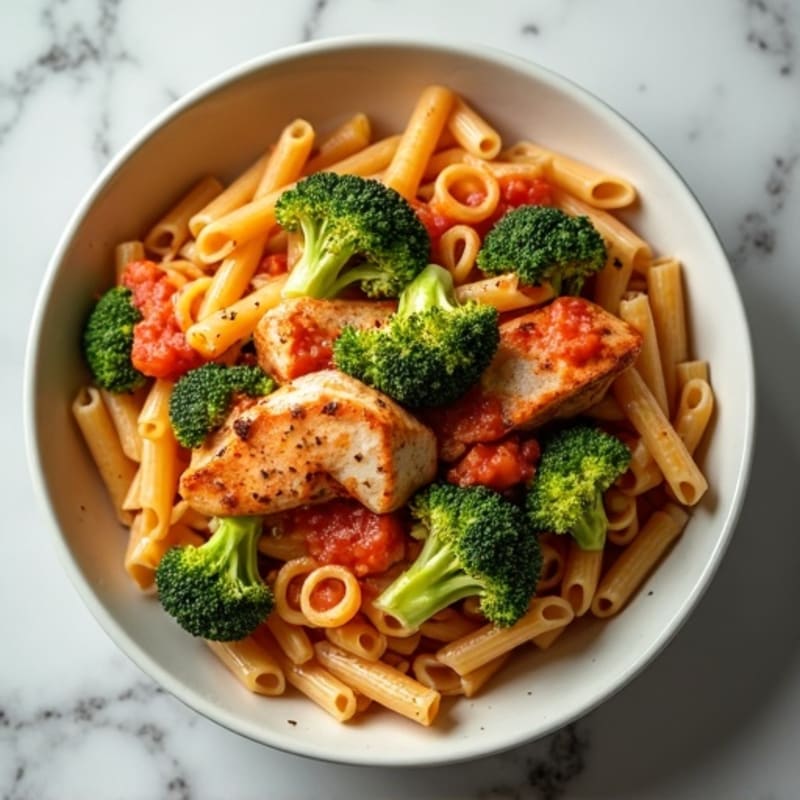 Chicken and Broccoli Whole Wheat Pasta with Creamy Tomato Sauce