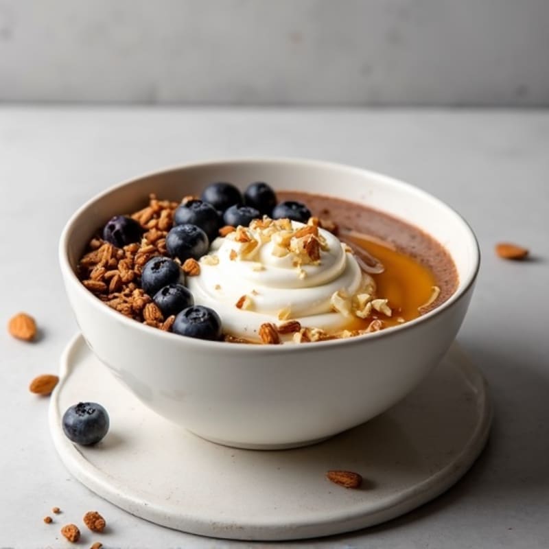 Creamy Chocolate Protein Bowl with Greek Yogurt Swirl
