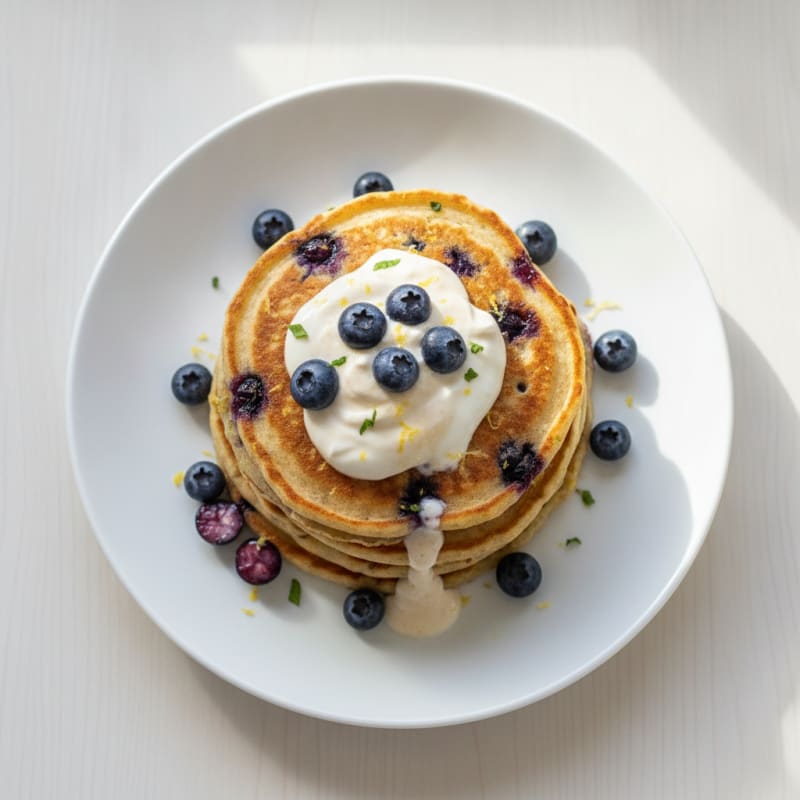 Blueberry Ricotta Pancakes with Lemon Zest