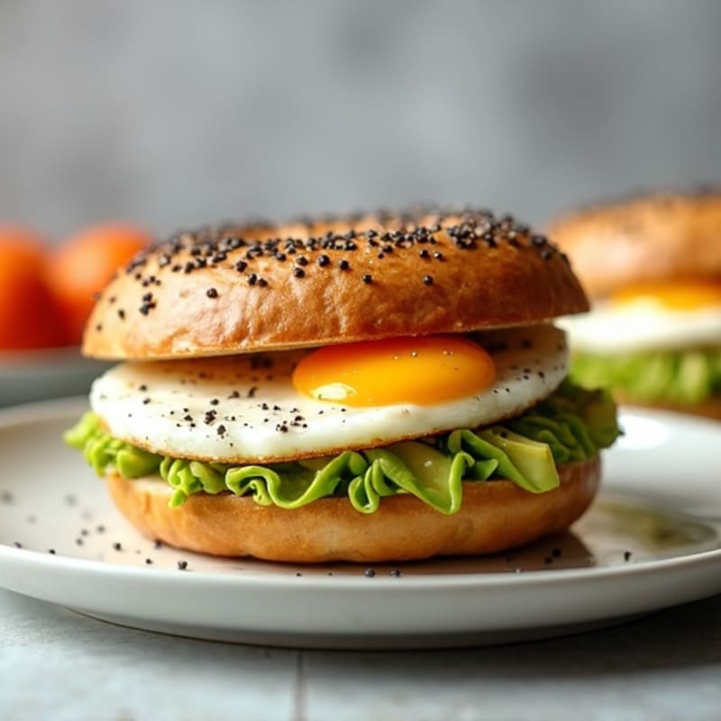 Protein-Packed Everything Bagel with Smashed Avocado and Egg