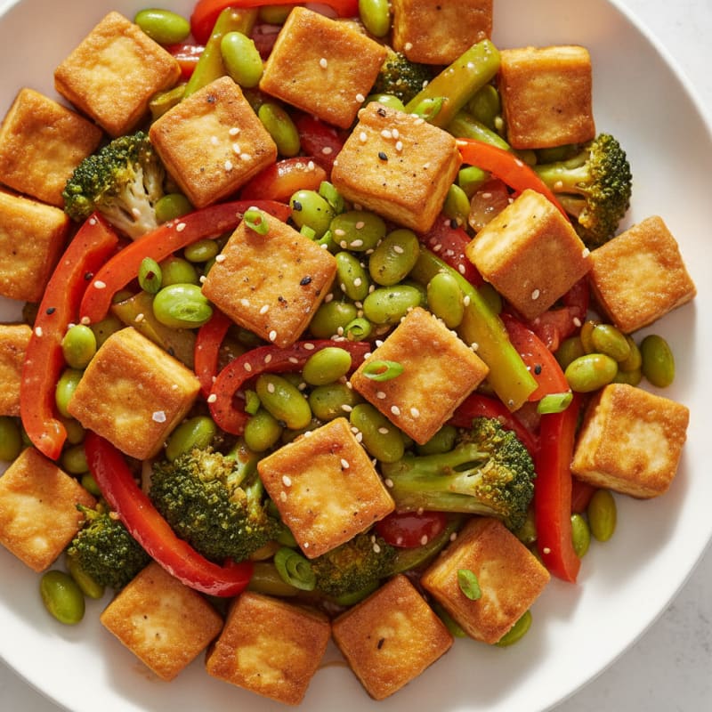 Sesame Tofu and Vegetable Stir-Fry