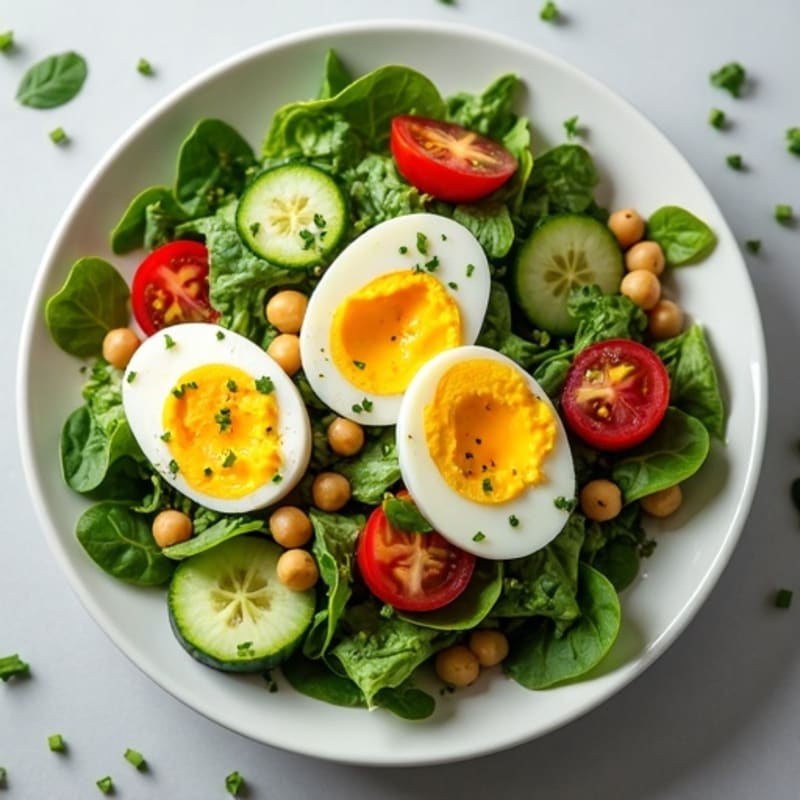 Crisp Green Salad with Hard-Boiled Eggs and Herb Vinaigrette