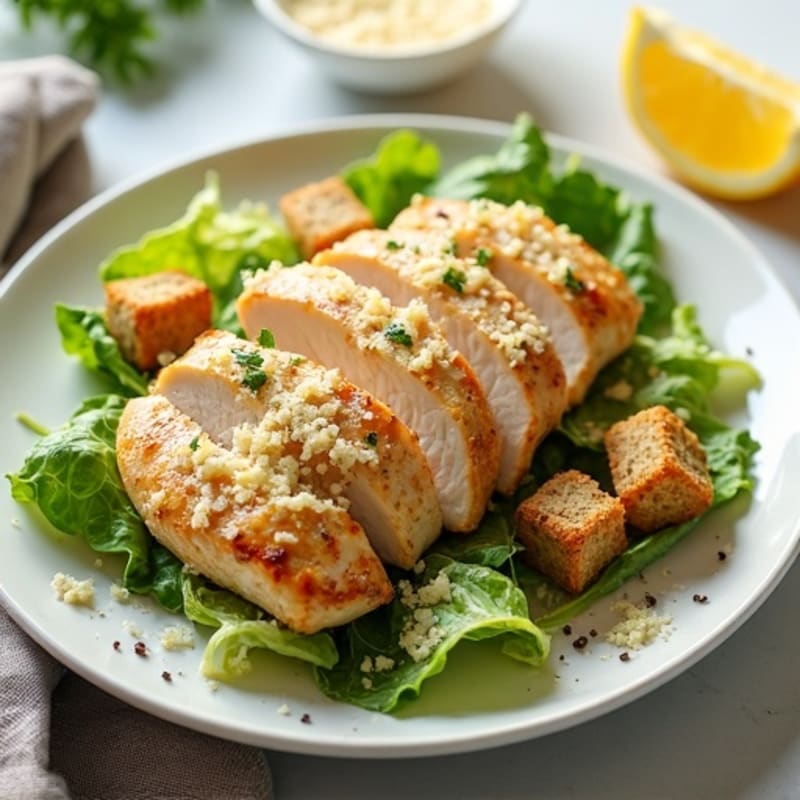 Grilled Chicken Caesar Salad with Creamy Lemon-Garlic Dressing