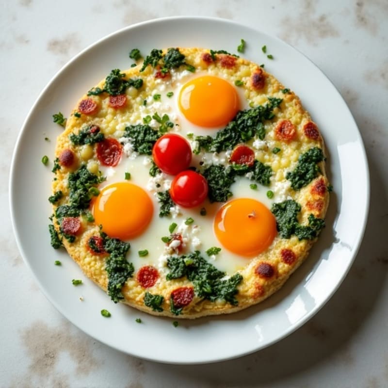 Fluffy Baked Frittata with Spinach and Feta