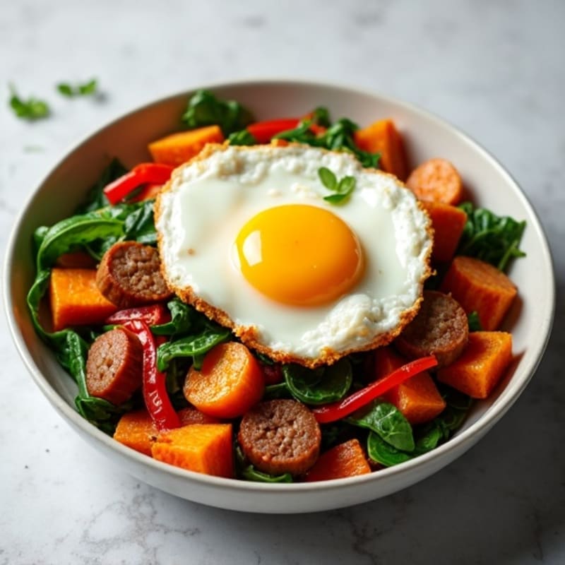 Crispy Sweet Potato and Egg Hash