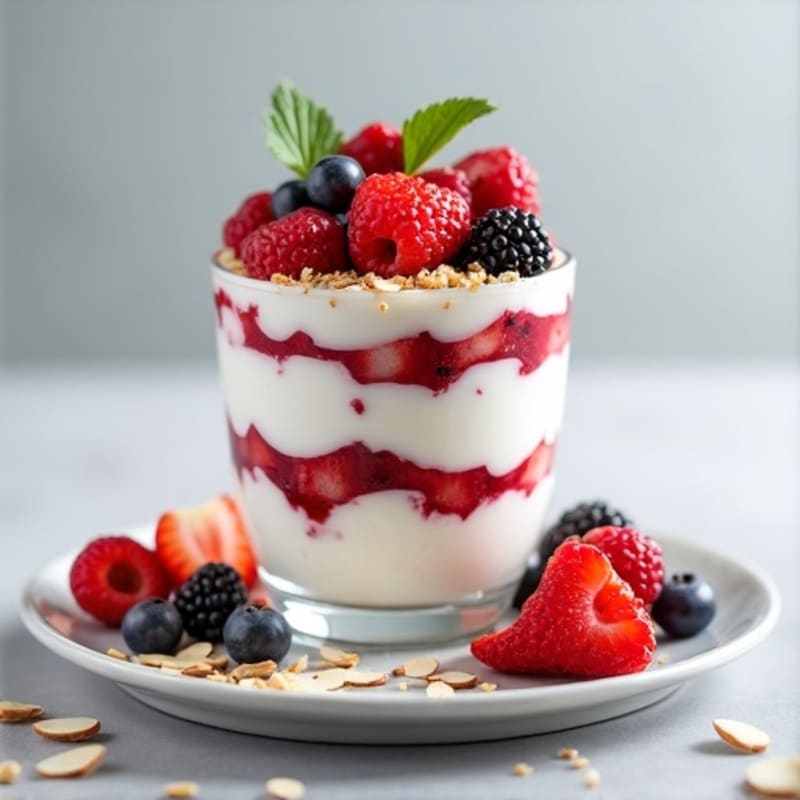 Greek Yogurt Protein Parfait with Mixed Berries