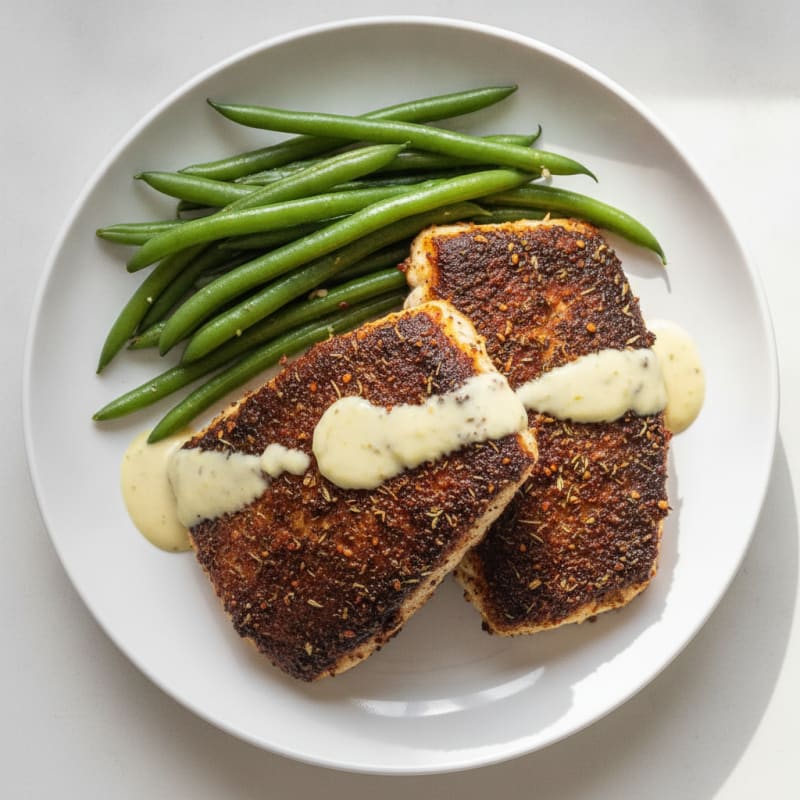 Cajun Blackened Catfish with Lemon Aioli
