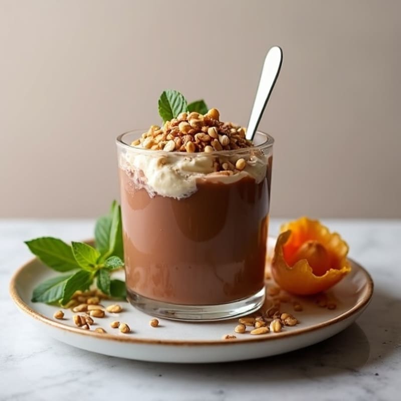 Silky Chocolate Protein Pudding with Toasted Pumpkin Seeds