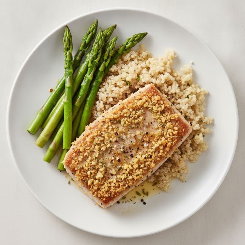 Pan-Seared Tuna with Garlic-Herb Crust