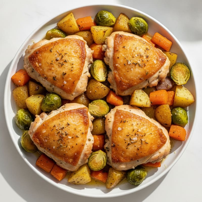 Garlic Herb Roasted Chicken Thighs with Vegetables