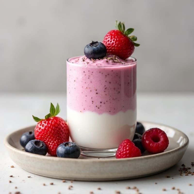 Silky Greek Yogurt Protein Mousse with Mixed Berries