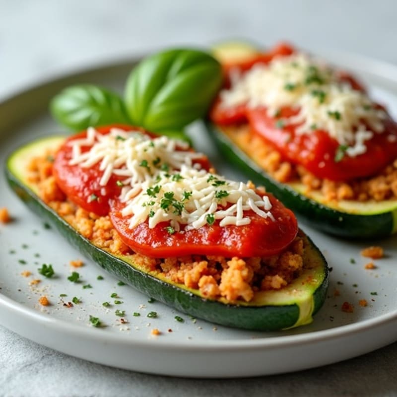 Crispy Zucchini Pizza Boats with Lean Ground Turkey