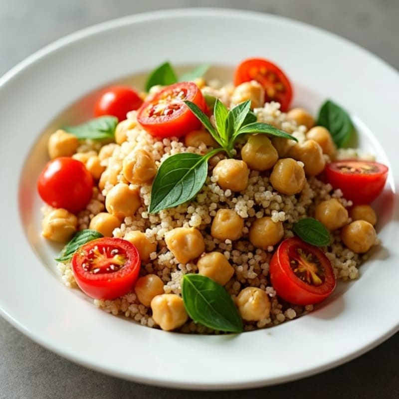 Crispy Chickpea and Quinoa Salad with Lemon Tahini Dressing