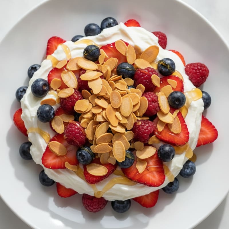 Greek Yogurt Protein Parfait with Berries and Almonds