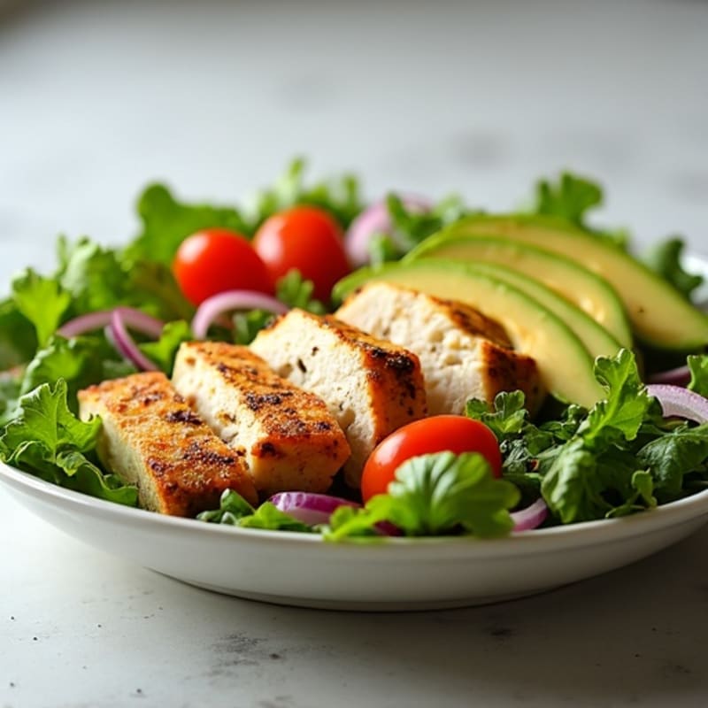 Crisp Avocado Salad with Grilled Chicken