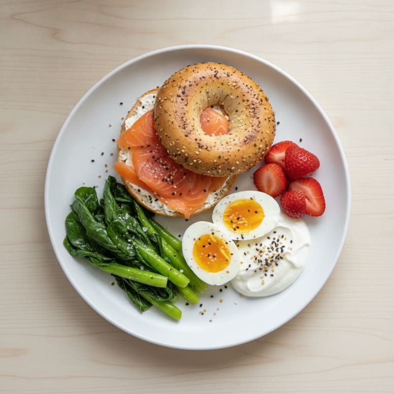 Smoked Salmon Everything Bagel Plate