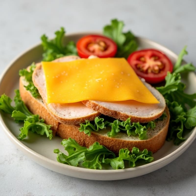 Turkey and Sharp Cheddar Open-Faced Gluten-Free Toast with Fresh Greens