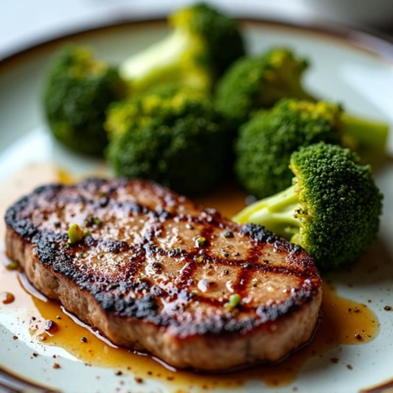 Pan-Seared Steak with Crispy Roasted Broccoli