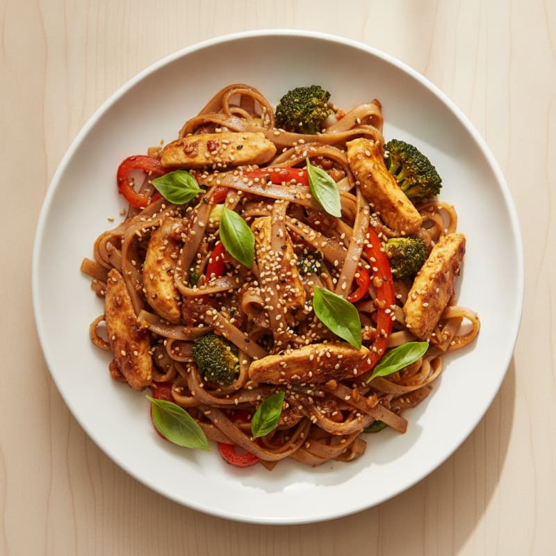 Drunken Noodles with Chili-Garlic Sauce