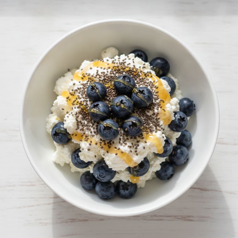 Cottage Cheese and Berry Parfait with Chia Seeds