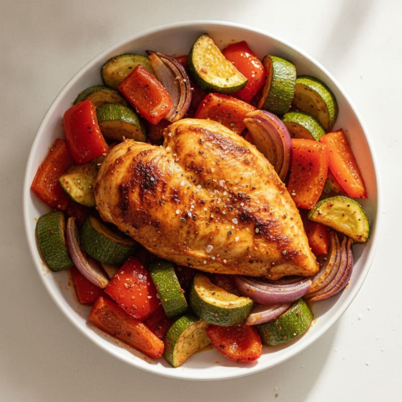 Spicy Harissa Chicken with Roasted Vegetables