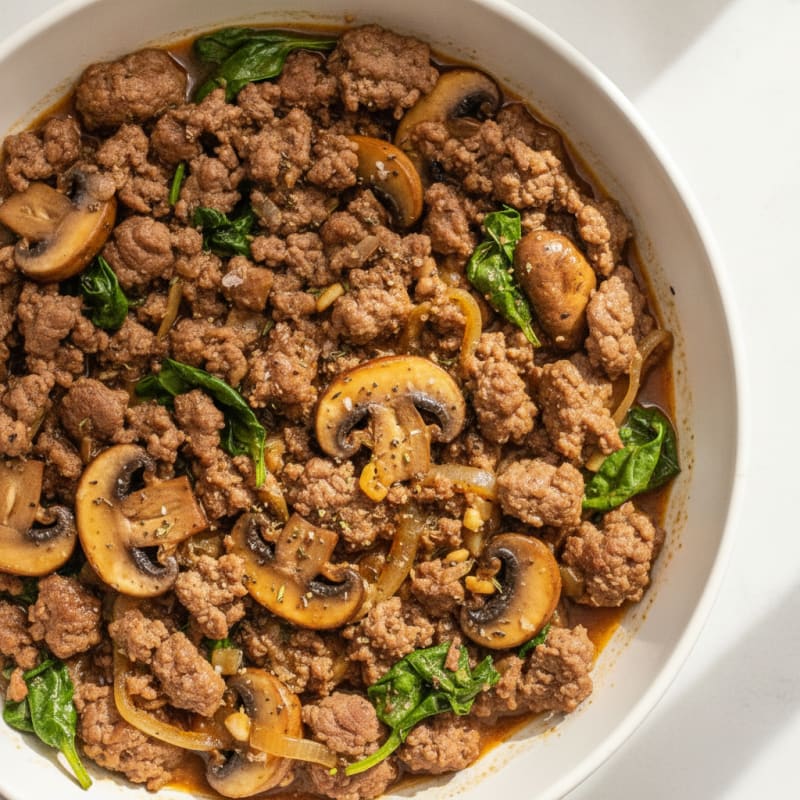 Savory Ground Beef and Mushroom Skillet