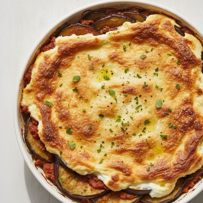 Lamb and Eggplant Moussaka Bake