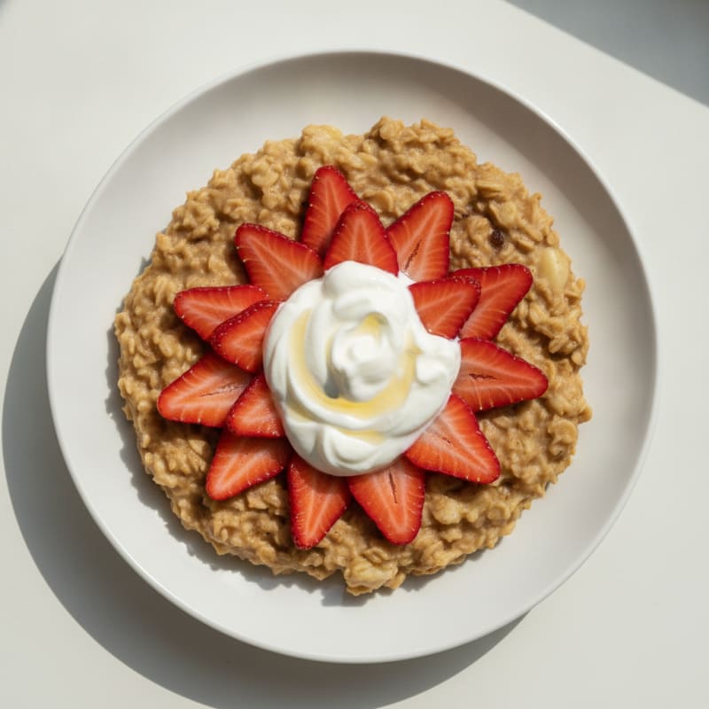 Creamy Banana Strawberry Protein Oats