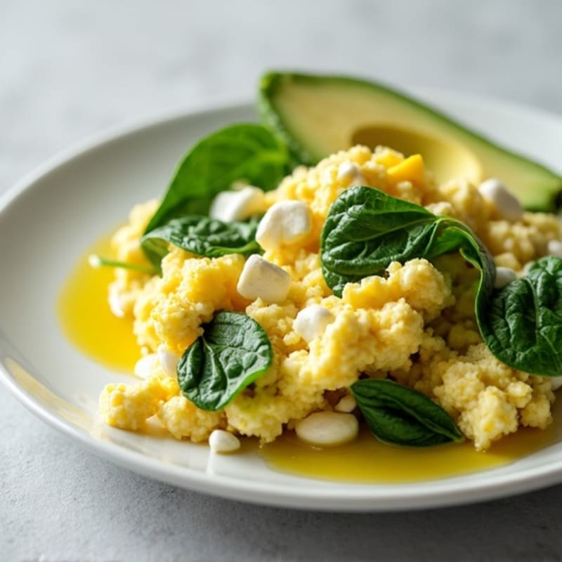Egg White and Cottage Cheese Scramble with Spinach