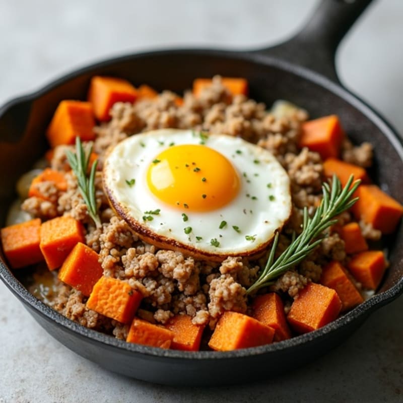 Herb-Seasoned Ground Turkey Skillet with Sweet Potatoes