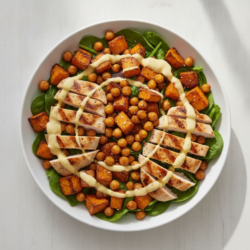 Roasted Sweet Potato Chickpea Bowl