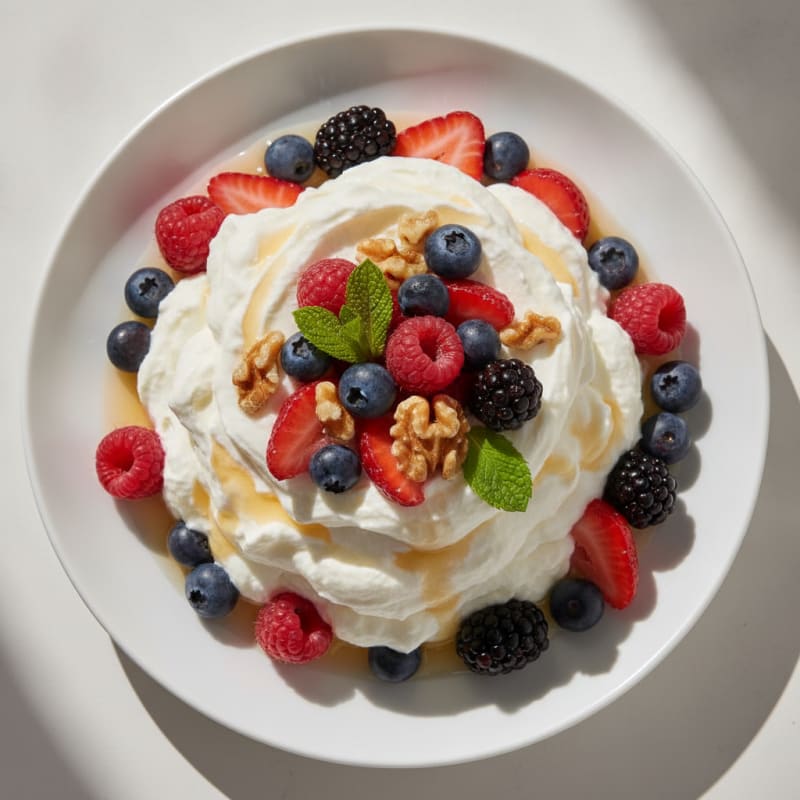 Creamy Greek Yogurt Protein Mousse with Mixed Berries