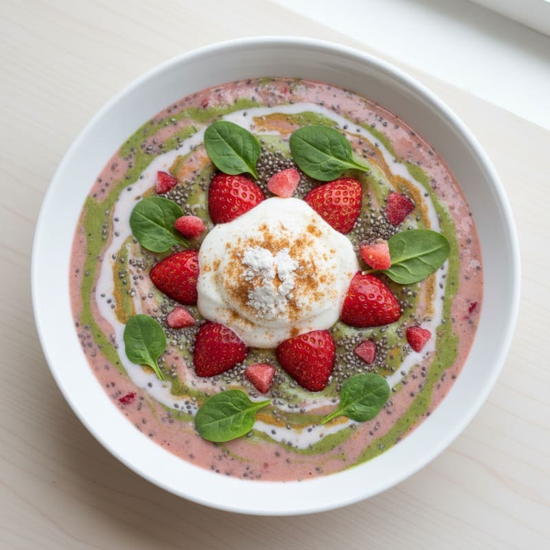 Strawberry Chia Spinach Smoothie