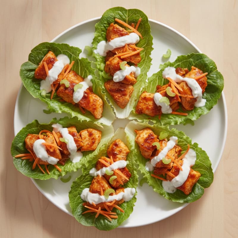 Buffalo Ranch Chicken Lettuce Wraps