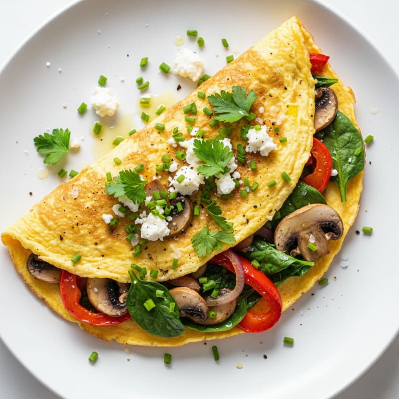 Garden Vegetable Omelette with Fresh Herbs