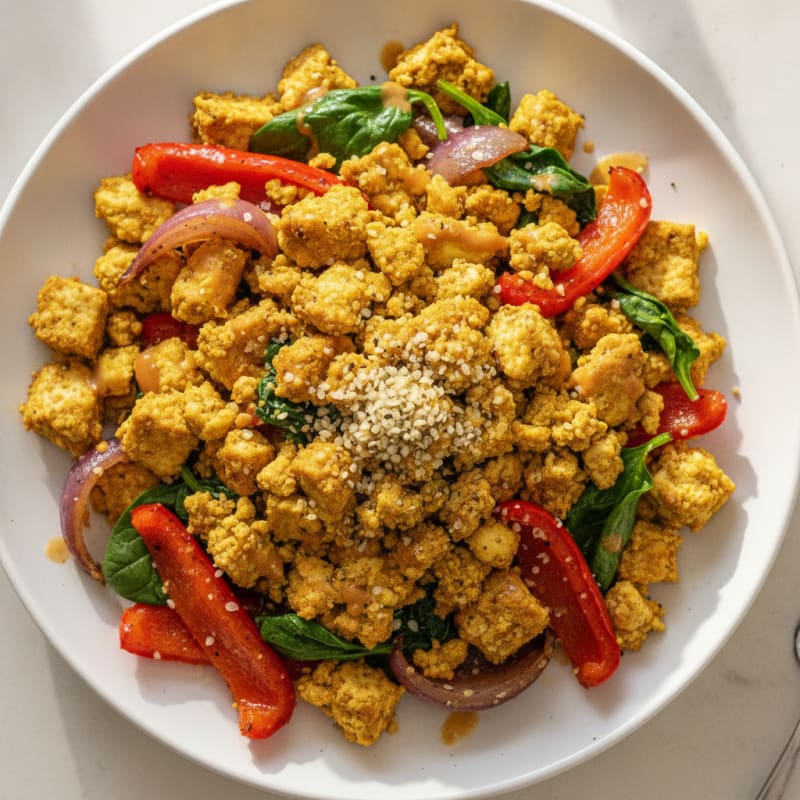 Savory Tofu Scramble with Roasted Vegetables