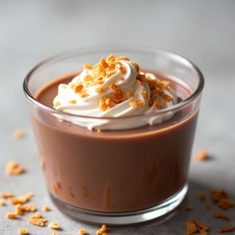 Silky Chocolate Protein Pudding with Toasted Coconut