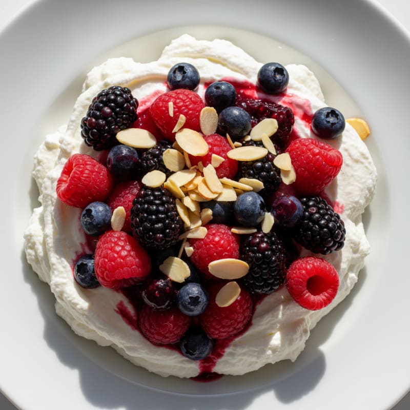 Greek Yogurt Protein Mousse with Mixed Berries