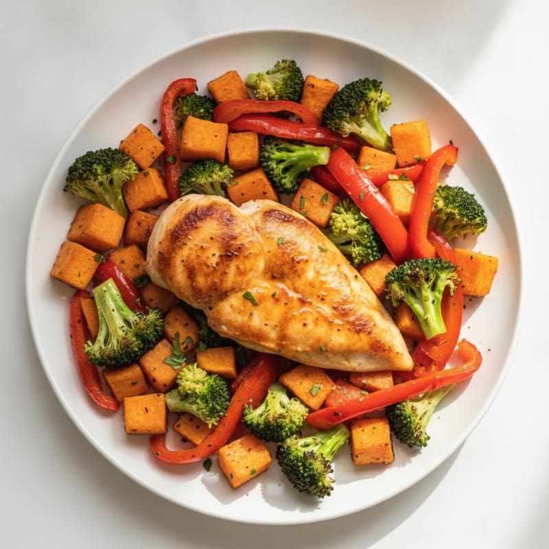 Pan-Seared Chicken with Roasted Vegetables
