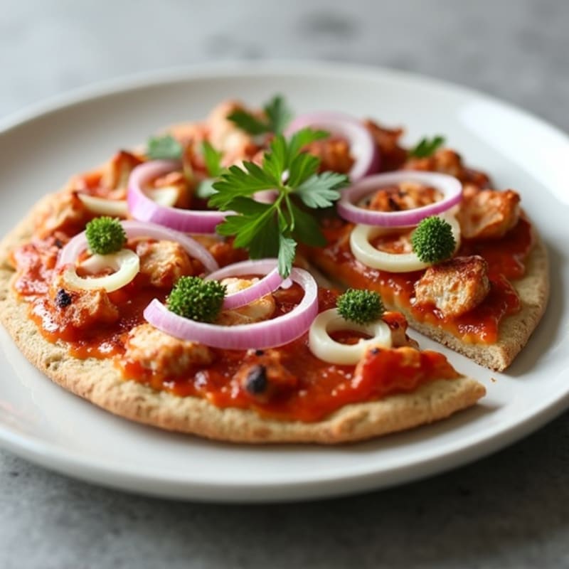 BBQ Chicken Flatbread Pizza with Greek Yogurt Crust