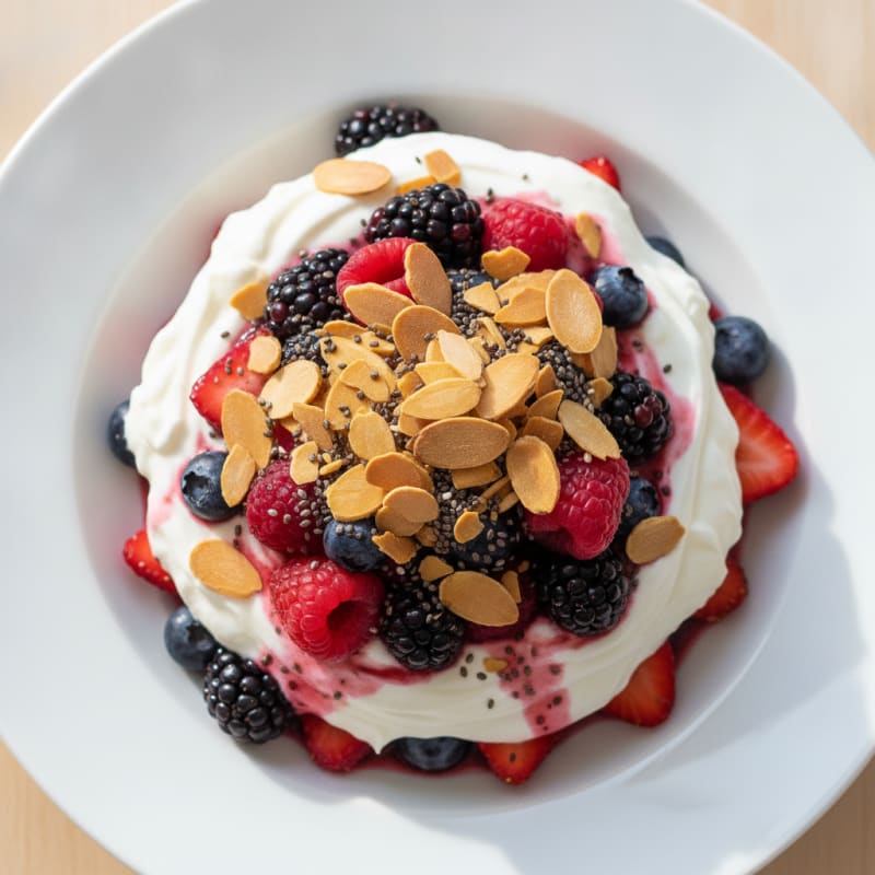 Greek Yogurt Protein Parfait with Mixed Berries