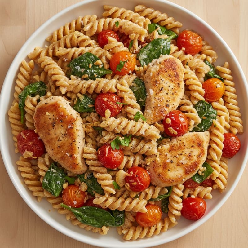 Garlic Parmesan Pasta with Roasted Tomatoes