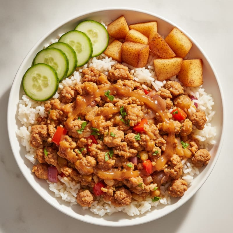 Baked Apple Cider Turkey Rice Bowls