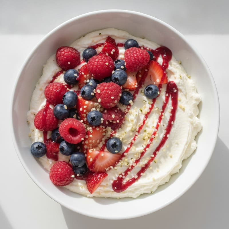 Cottage Cheese Protein Mousse with Mixed Berries