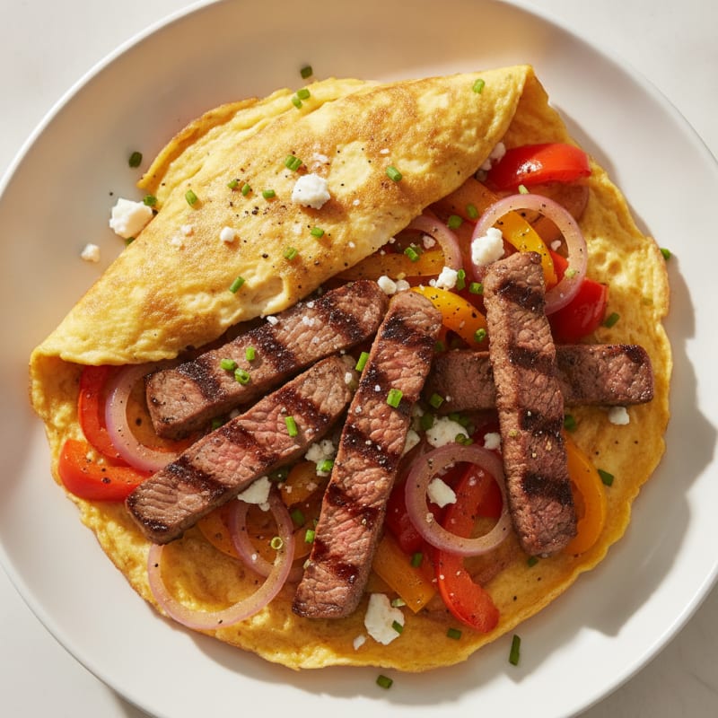 Steak and Vegetable Omelette