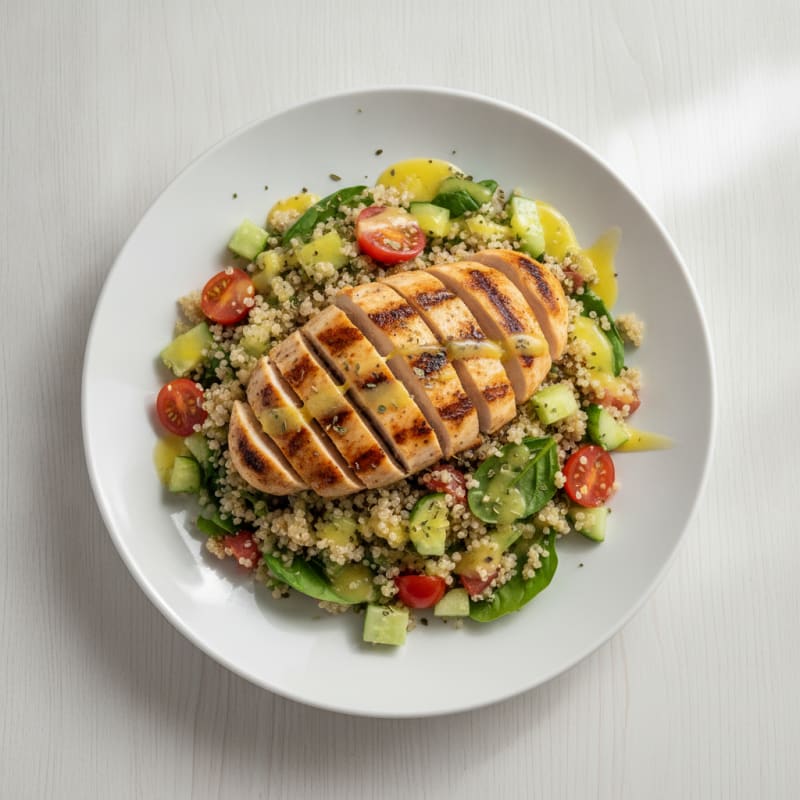 Grilled Chicken and Quinoa Salad with Lemon Vinaigrette