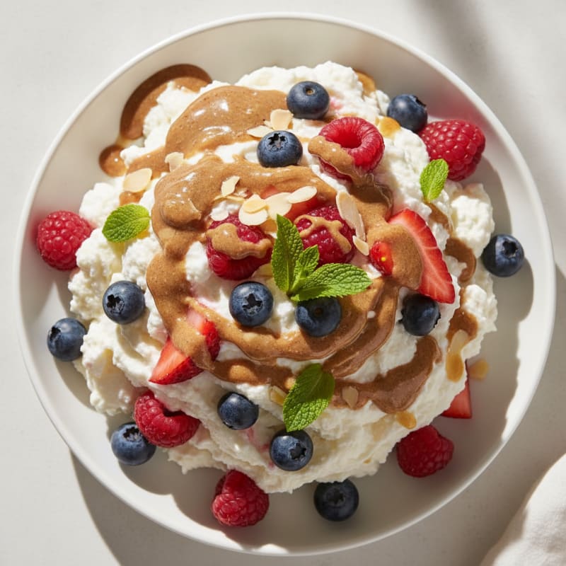 Greek Yogurt Protein Mousse with Mixed Berries